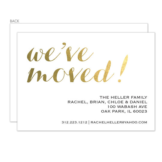 We've Moved Foil Stamped Moving Announcements